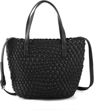 Woven Bags for Women Tote Hobo Shoulder Crossbody Bags PU Leather Handwoven Purse Summer Beach Travel Handbag