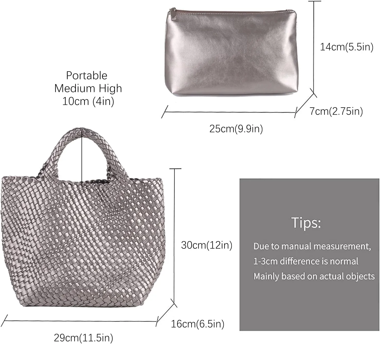 Woven Beach Tote Bag, Women Macaron Soft Leather Weave Handbag with Purse Top-handle Handbag for Work Travel