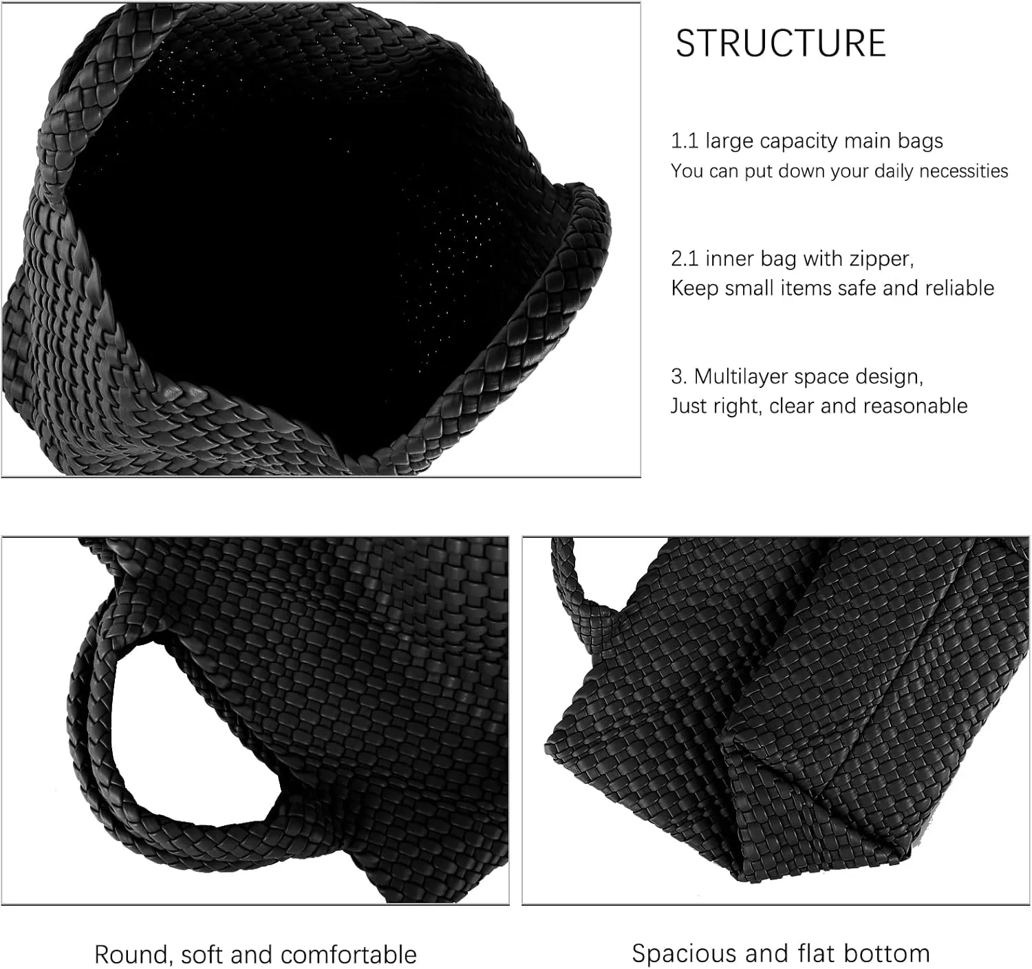 Woven Beach Tote Bag, Women Macaron Soft Leather Weave Handbag with Purse Top-handle Handbag for Work Travel
