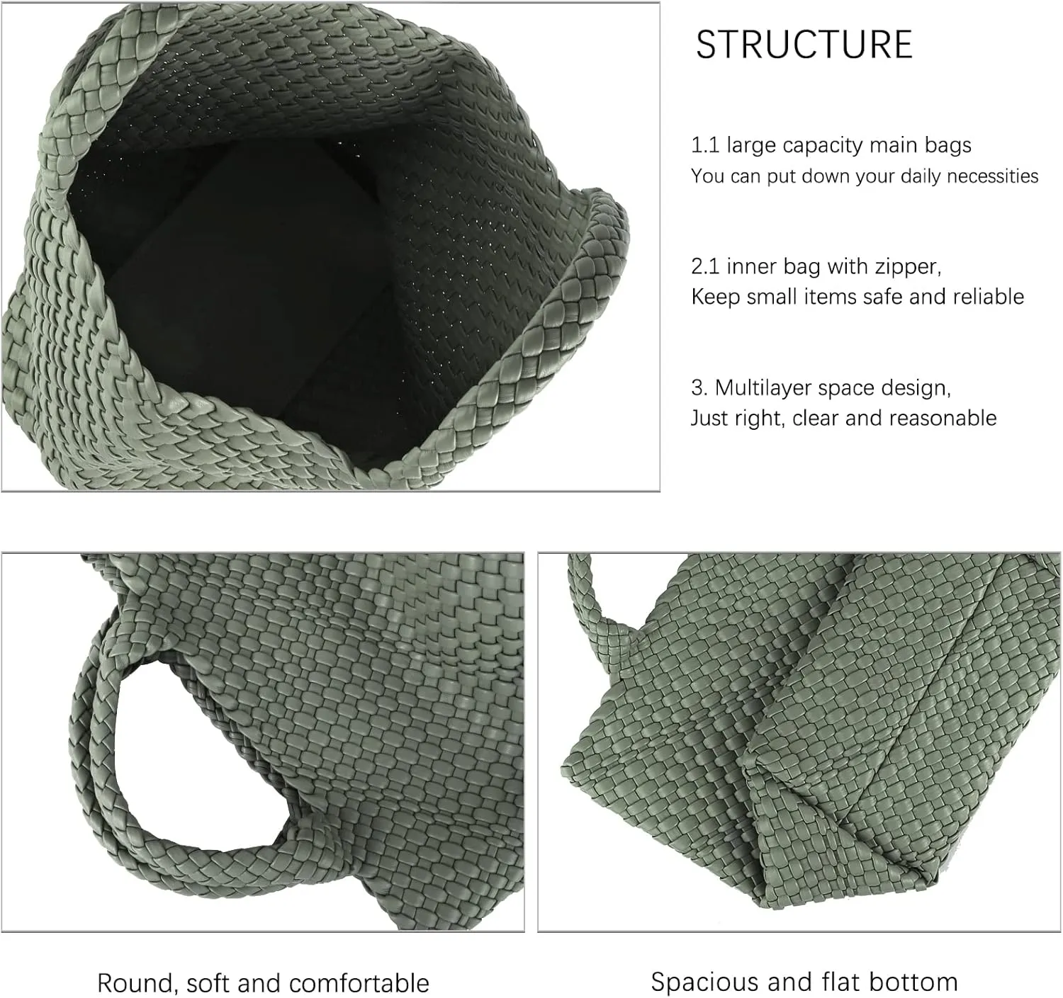 Woven Beach Tote Bag, Women Macaron Soft Leather Weave Handbag with Purse Top-handle Handbag for Work Travel