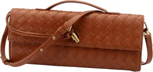 Woven Clutch Purses for Women Evening Bag Handmade Leather Shoulder Handbag Fashion Crossbody Purse