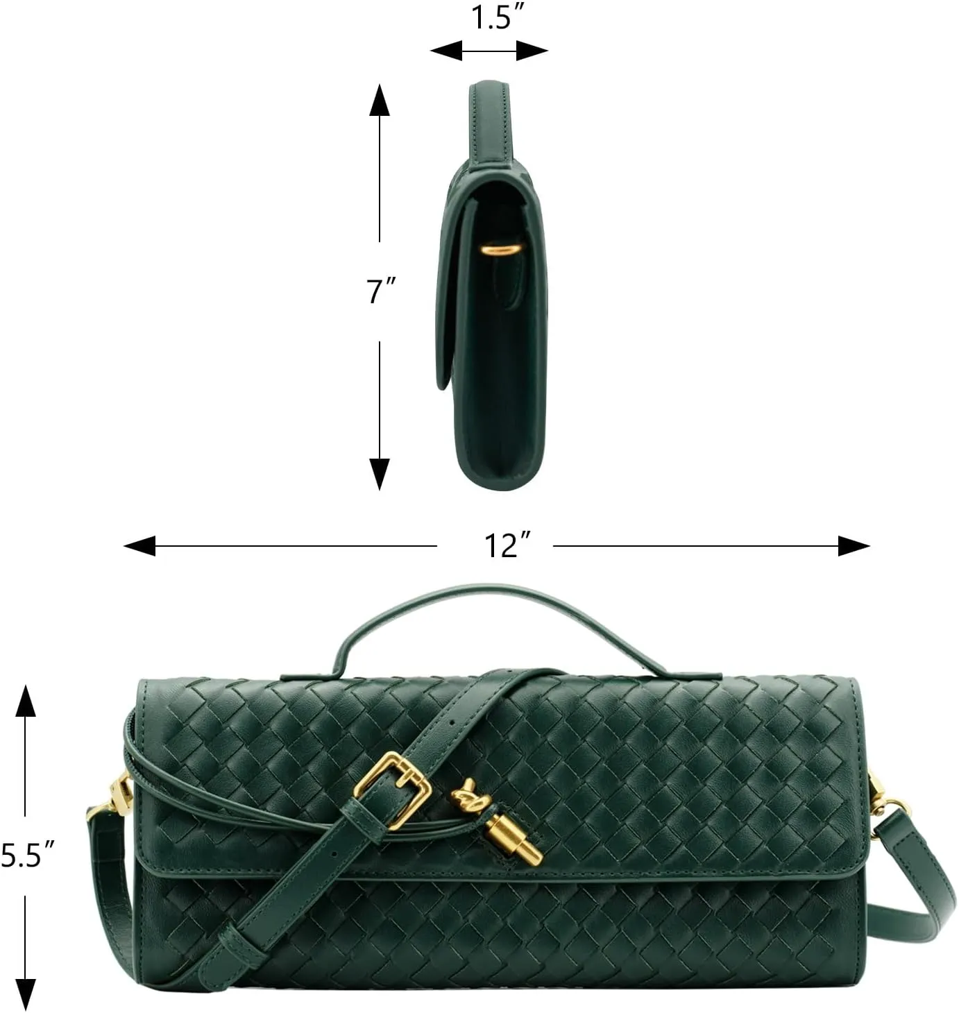 Woven Clutch Purses for Women Evening Bag Handmade Leather Shoulder Handbag Fashion Crossbody Purse