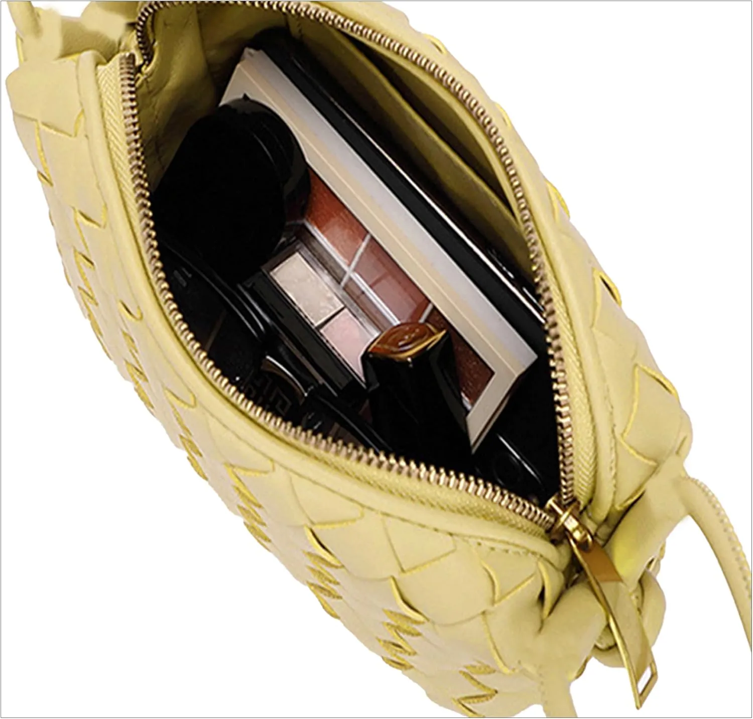 Woven Crossbody Bags For Women, Small Handmade Purse Clutch Shoulderbag Handbag, Zipper Closure