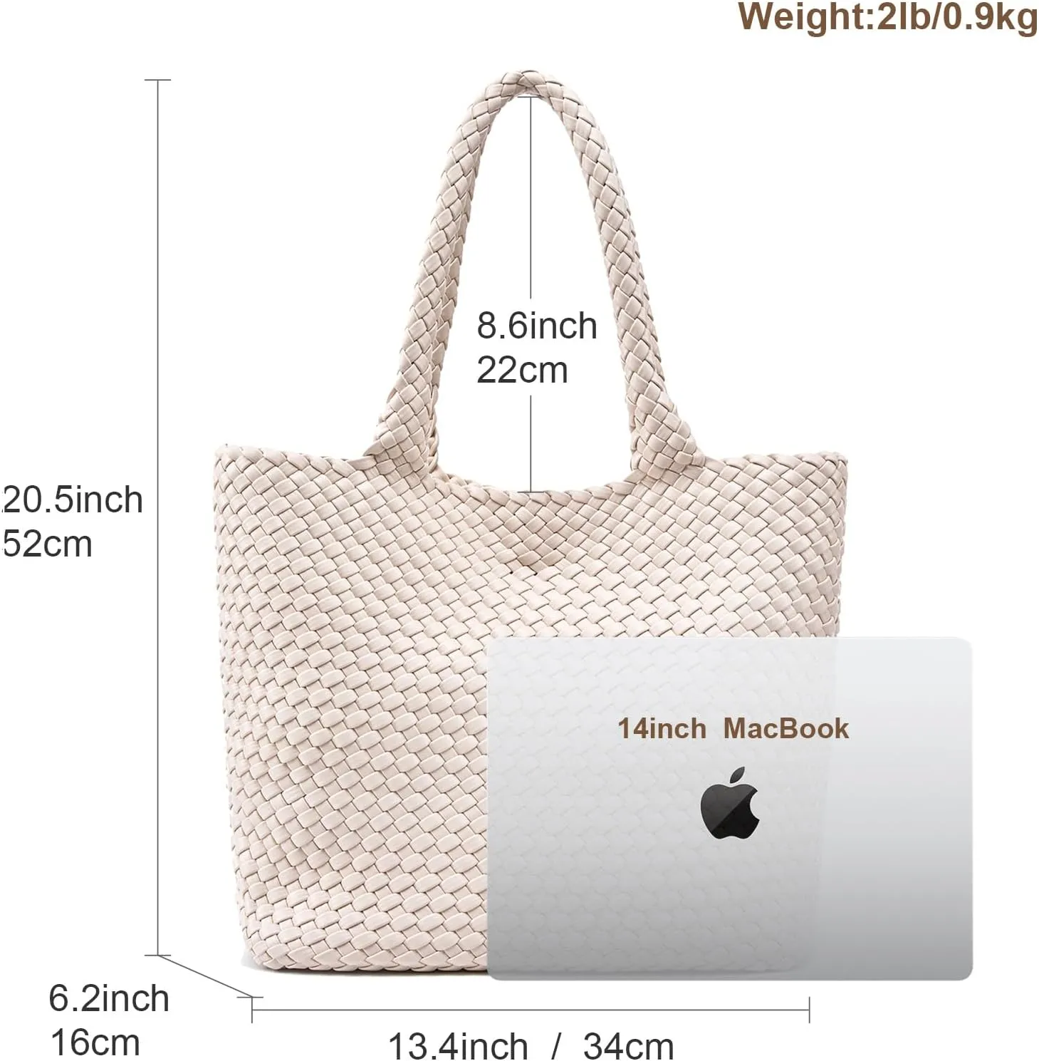 Woven Leather Handbag - Large Tote Bag for Women - Fashion Vegan Leather Tote