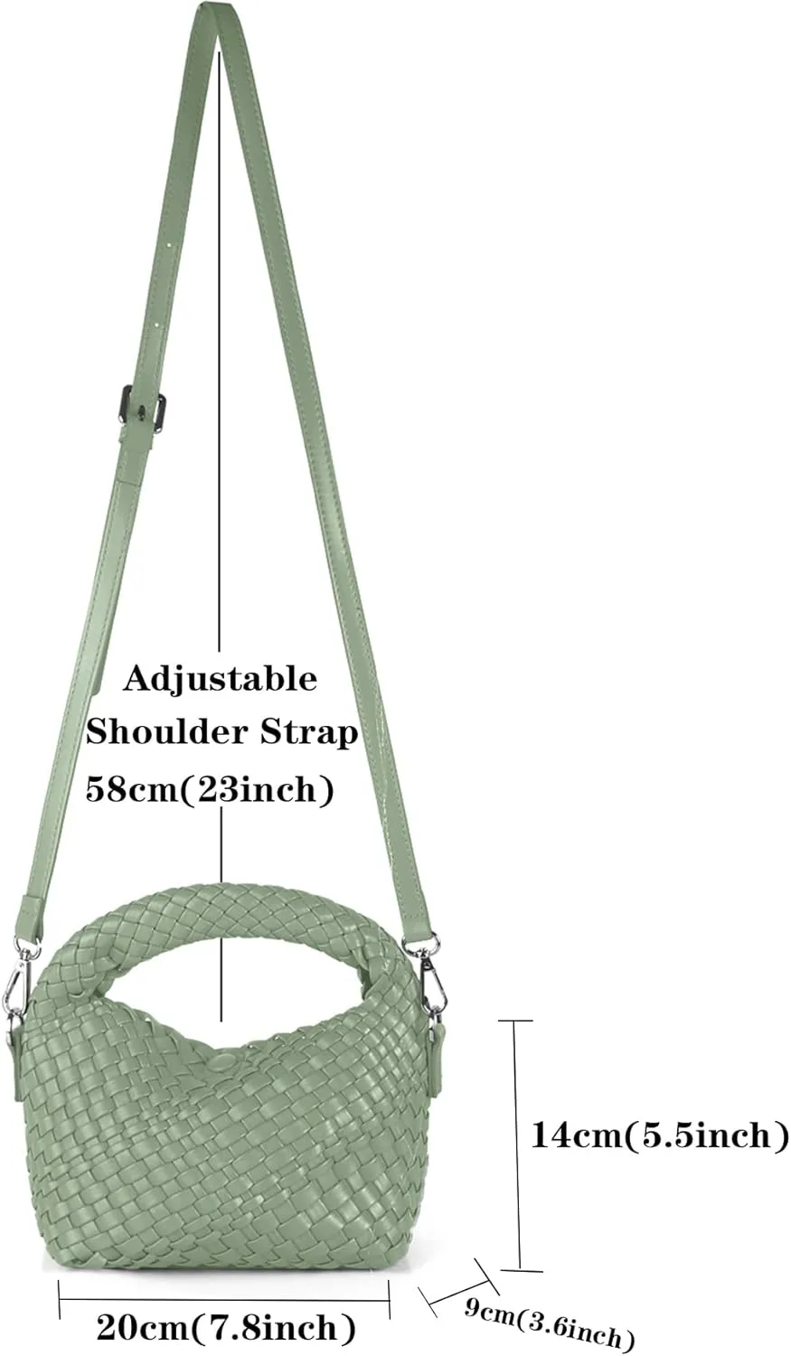 Woven Purse For Women, Small Crossbody Tote Bag with Detachable Shoulder Strap, Girls Top Handle Handbag