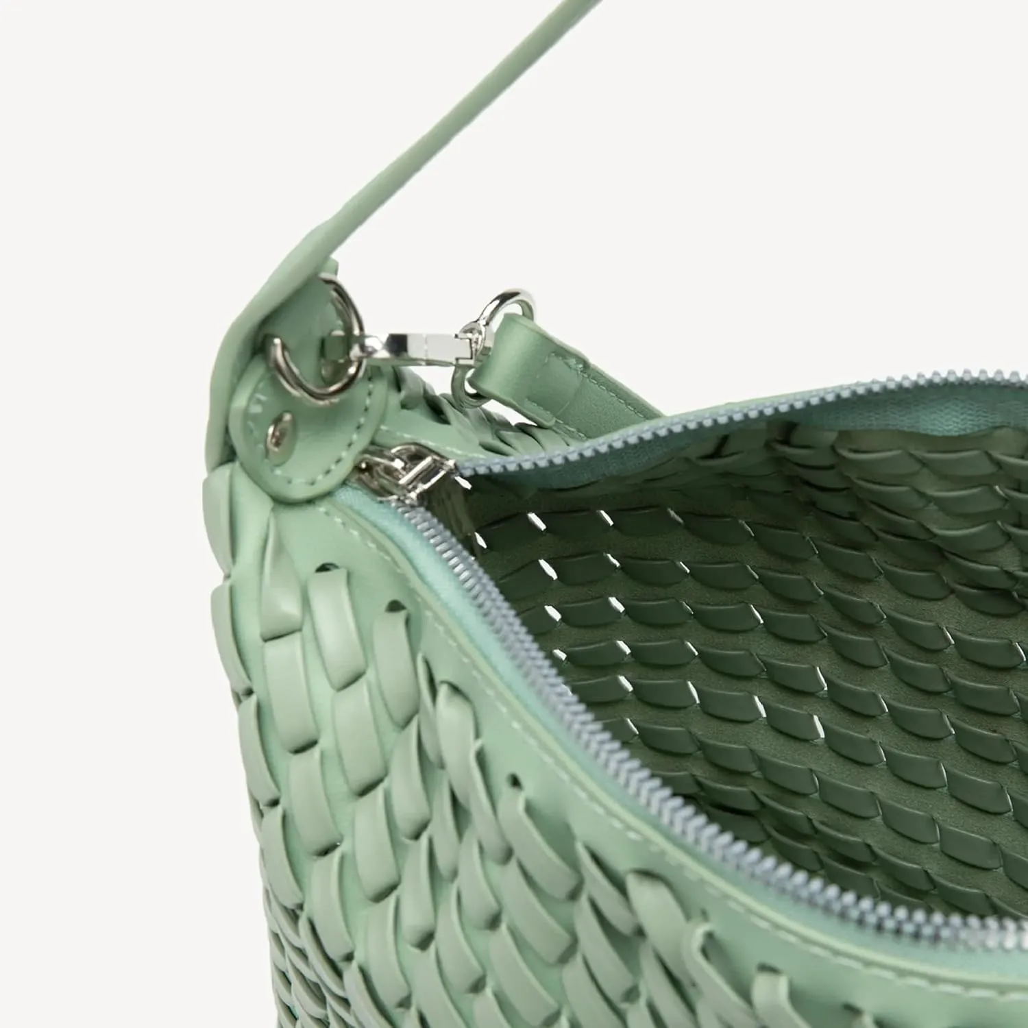 Woven Purse for Women, Top-handle Shoulder Bag with Zipper, Summer Fashion