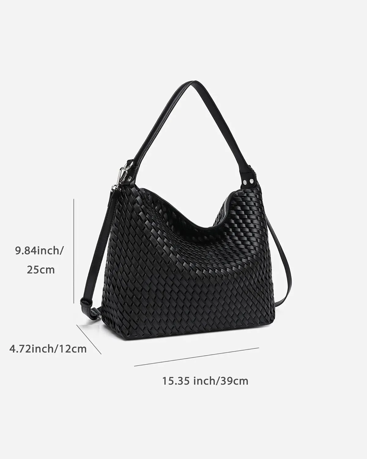 Woven Purse for Women, Top-handle Shoulder Bag with Zipper, Summer Fashion