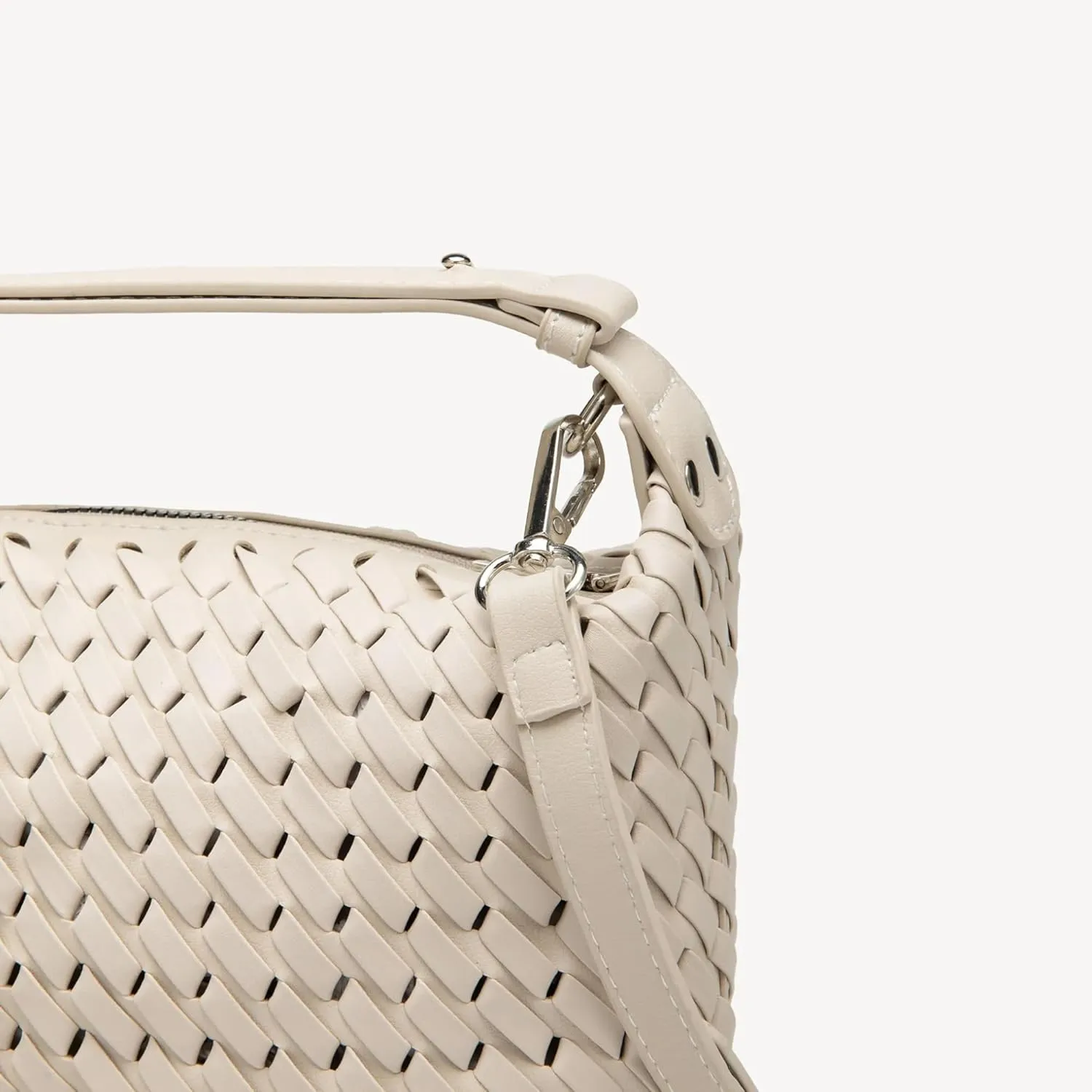 Woven Purse for Women, Top-handle Shoulder Bag with Zipper, Summer Fashion