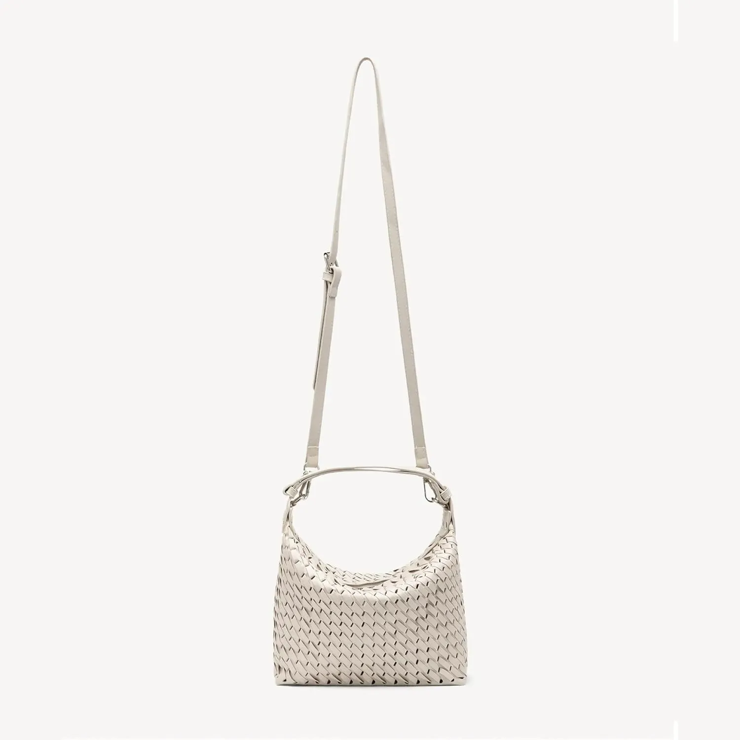 Woven Purse for Women, Top-handle Shoulder Bag with Zipper, Summer Fashion