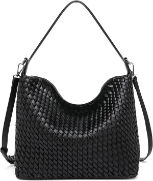 Woven Purse for Women, Top-handle Shoulder Bag with Zipper, Summer Fashion