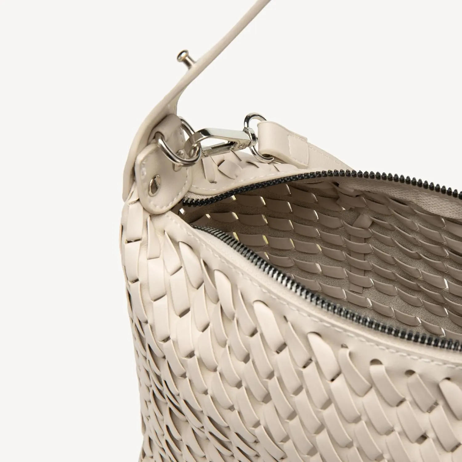 Woven Purse for Women, Top-handle Shoulder Bag with Zipper, Summer Fashion