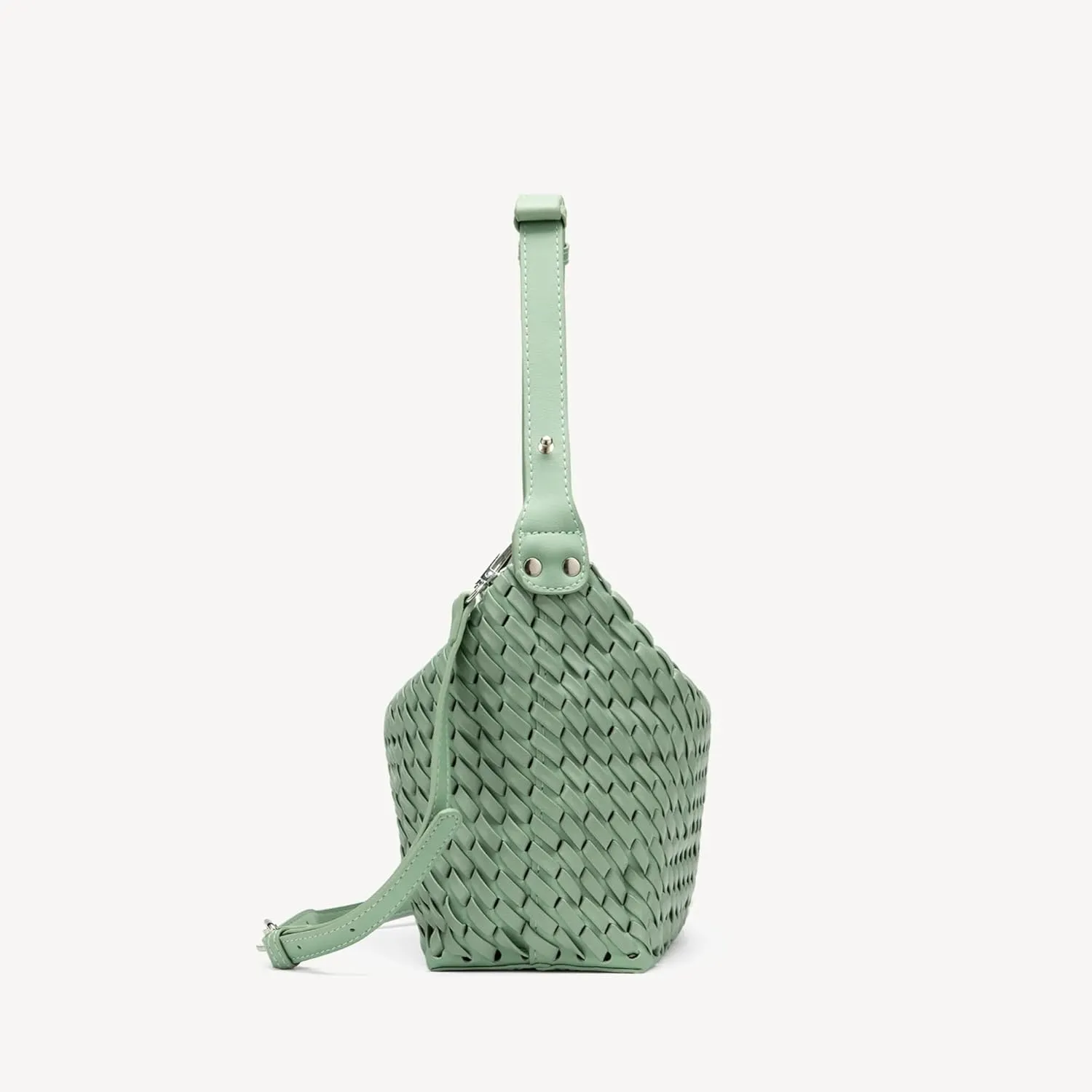 Woven Purse for Women, Top-handle Shoulder Bag with Zipper, Summer Fashion