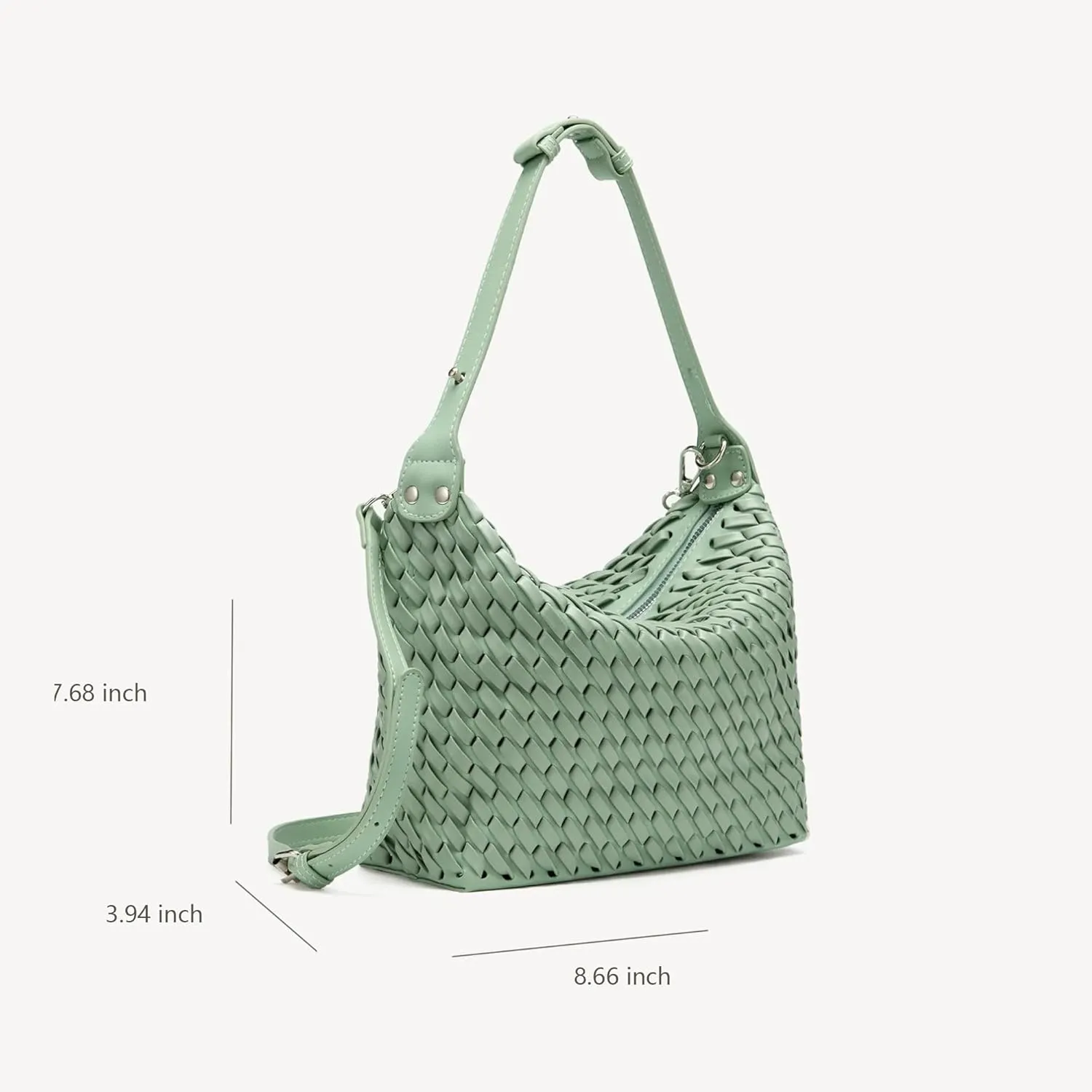 Woven Purse for Women, Top-handle Shoulder Bag with Zipper, Summer Fashion