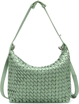 Woven Purse for Women, Top-handle Shoulder Bag with Zipper, Summer Fashion