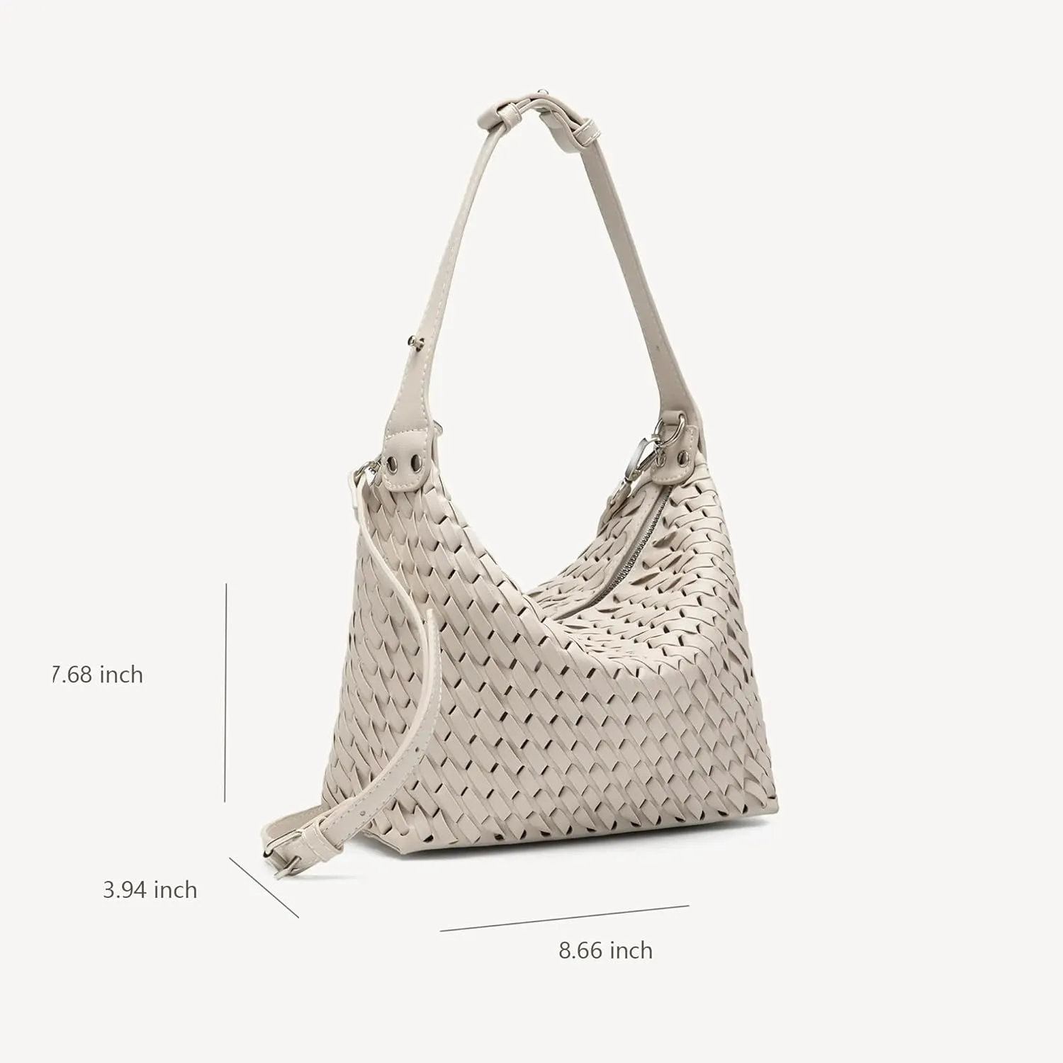 Woven Purse for Women, Top-handle Shoulder Bag with Zipper, Summer Fashion