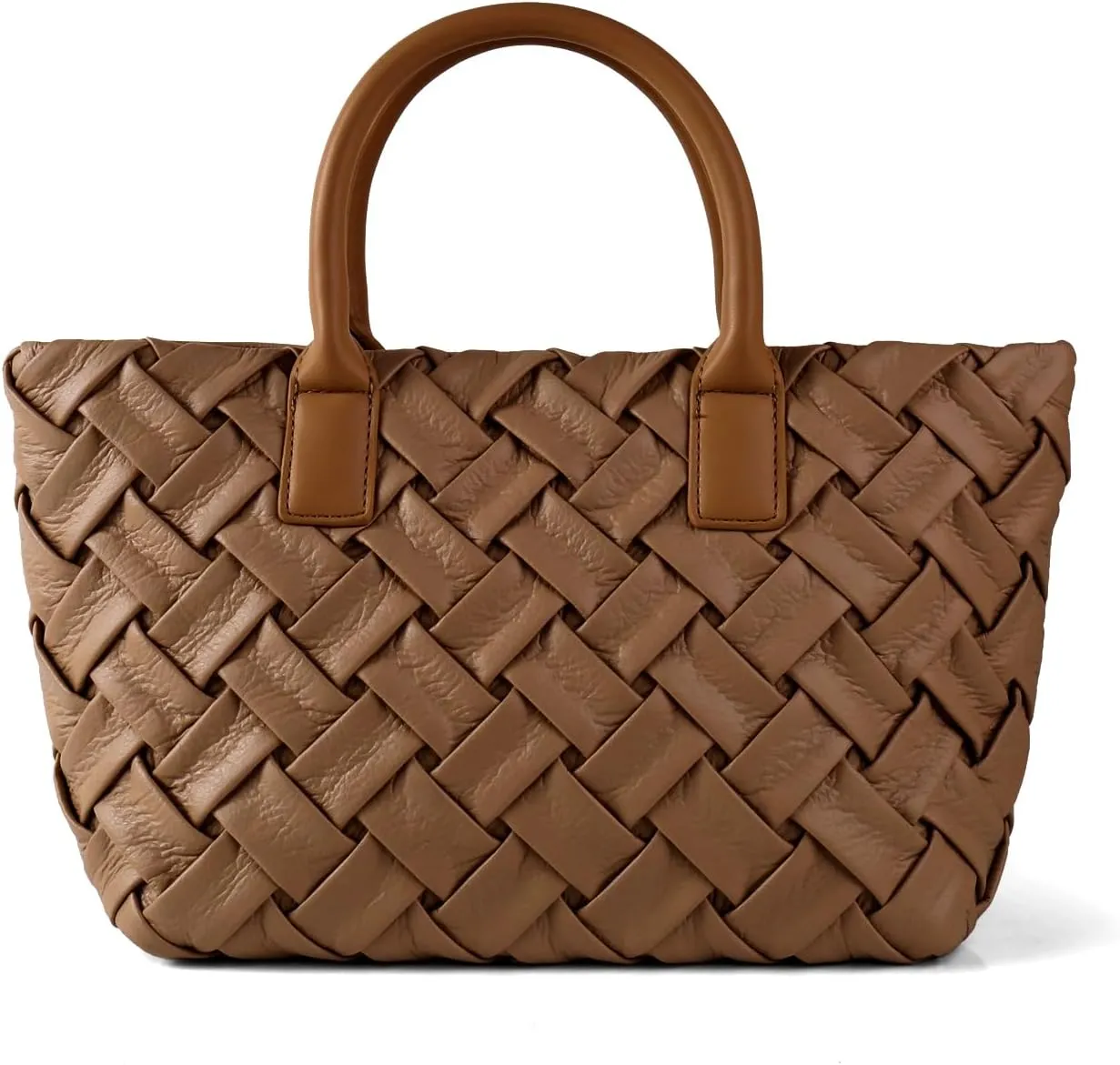 Woven Tote Bag for Women - Fashion Weave Leather Small Purse for Travel, Shopping, and Everyday