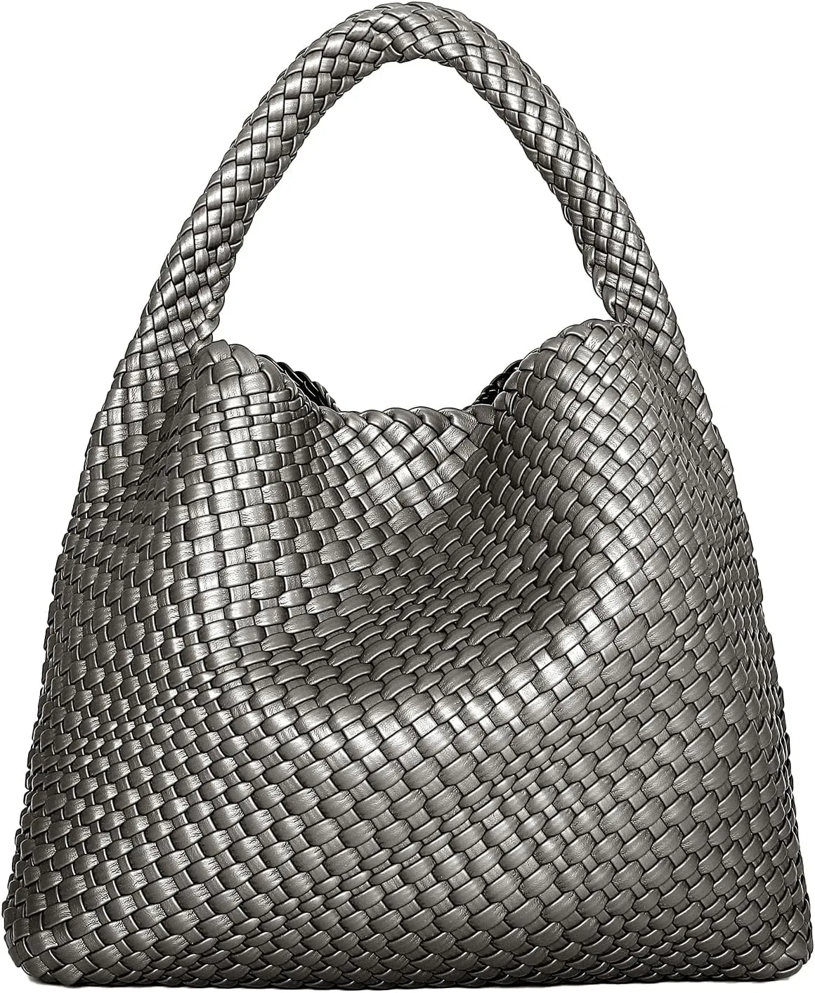 Woven Tote Bag for Women, Fashion Woven Bags for Women Vegan Leather Shoulder Handbags Large Summer Beach Travel Bag