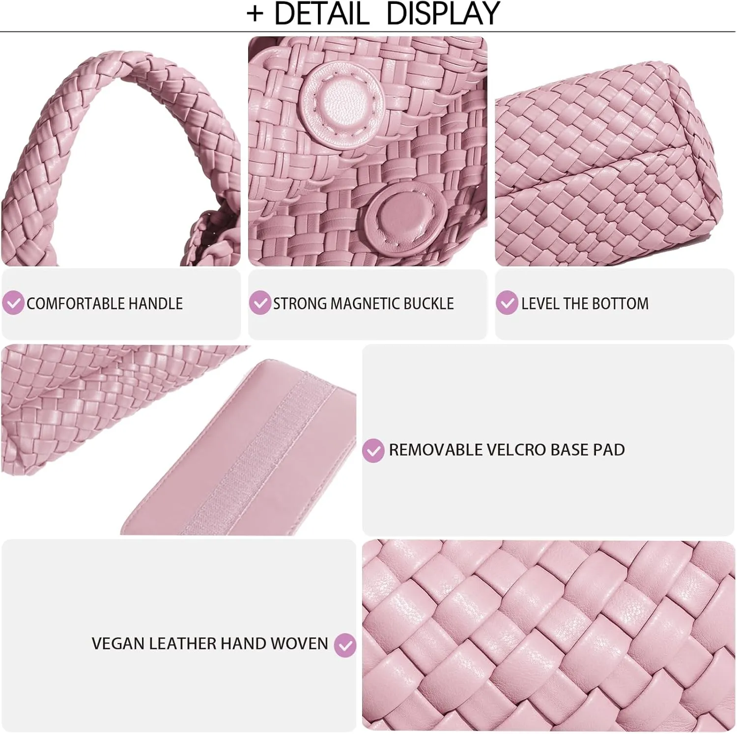 Woven Tote Bag For Women, Soft Foldable Top-Handle Wristlet Bag, Fashion Hobo Handbag, Composite Bag with Coin Purse