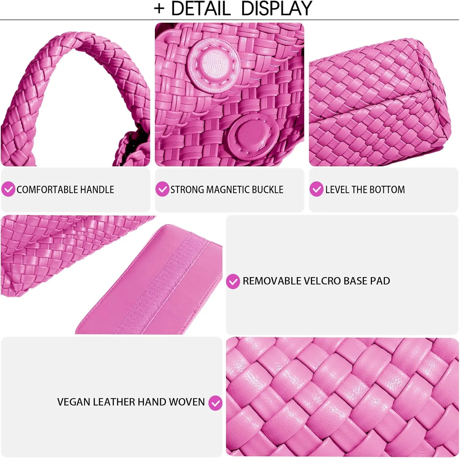 Woven Tote Bag For Women, Soft Foldable Top-Handle Wristlet Bag, Fashion Hobo Handbag, Composite Bag with Coin Purse