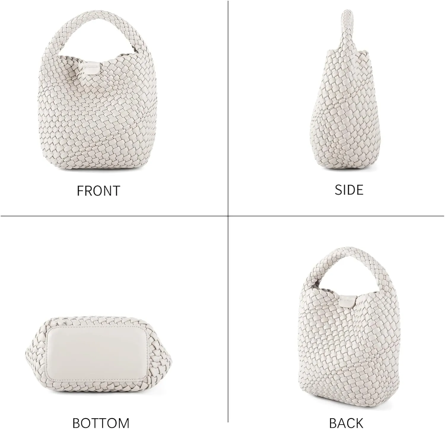 Woven Tote Bag for Women Vegan Leather Medium Size Summer Beach Travel Handbag and Purse Retro Handmade Shoulder Bag