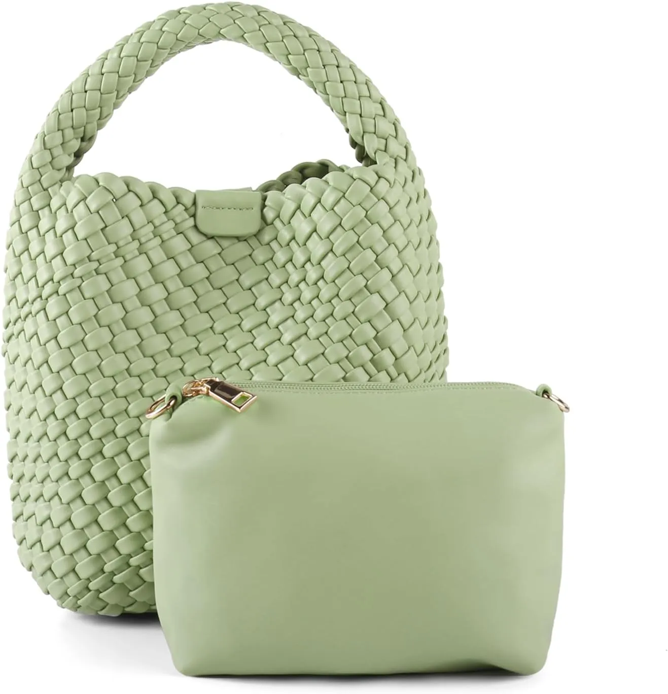 Woven Tote Bag for Women Vegan Leather Medium Size Summer Beach Travel Handbag and Purse Retro Handmade Shoulder Bag