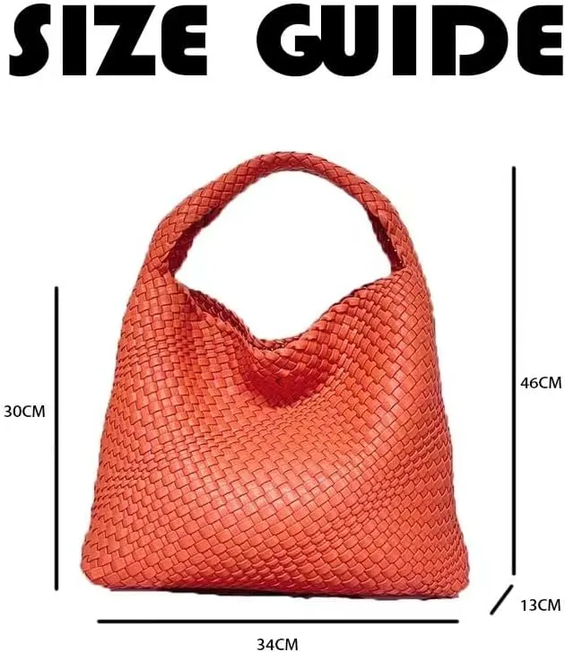 Woven Tote Bag for Women,Woven Bag Purses and Handbags,Hand-Woven Tote Handbag,Woven Shoulder Bag,Woven Leather Handbags