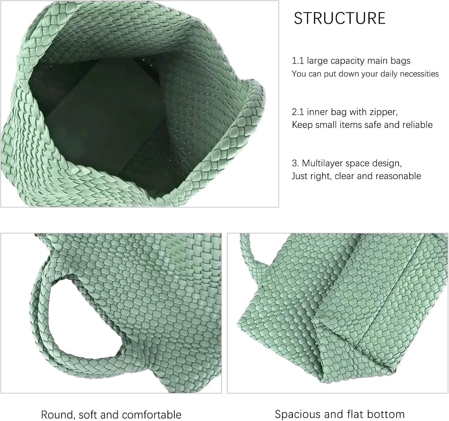 Woven Vegan Leather Handmade Tote for Women - Summer Beach Travel Hand Bag, Purse, Satchel Handbag