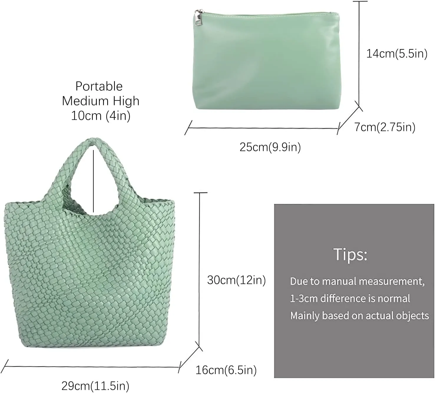 Woven Vegan Leather Handmade Tote for Women - Summer Beach Travel Hand Bag, Purse, Satchel Handbag