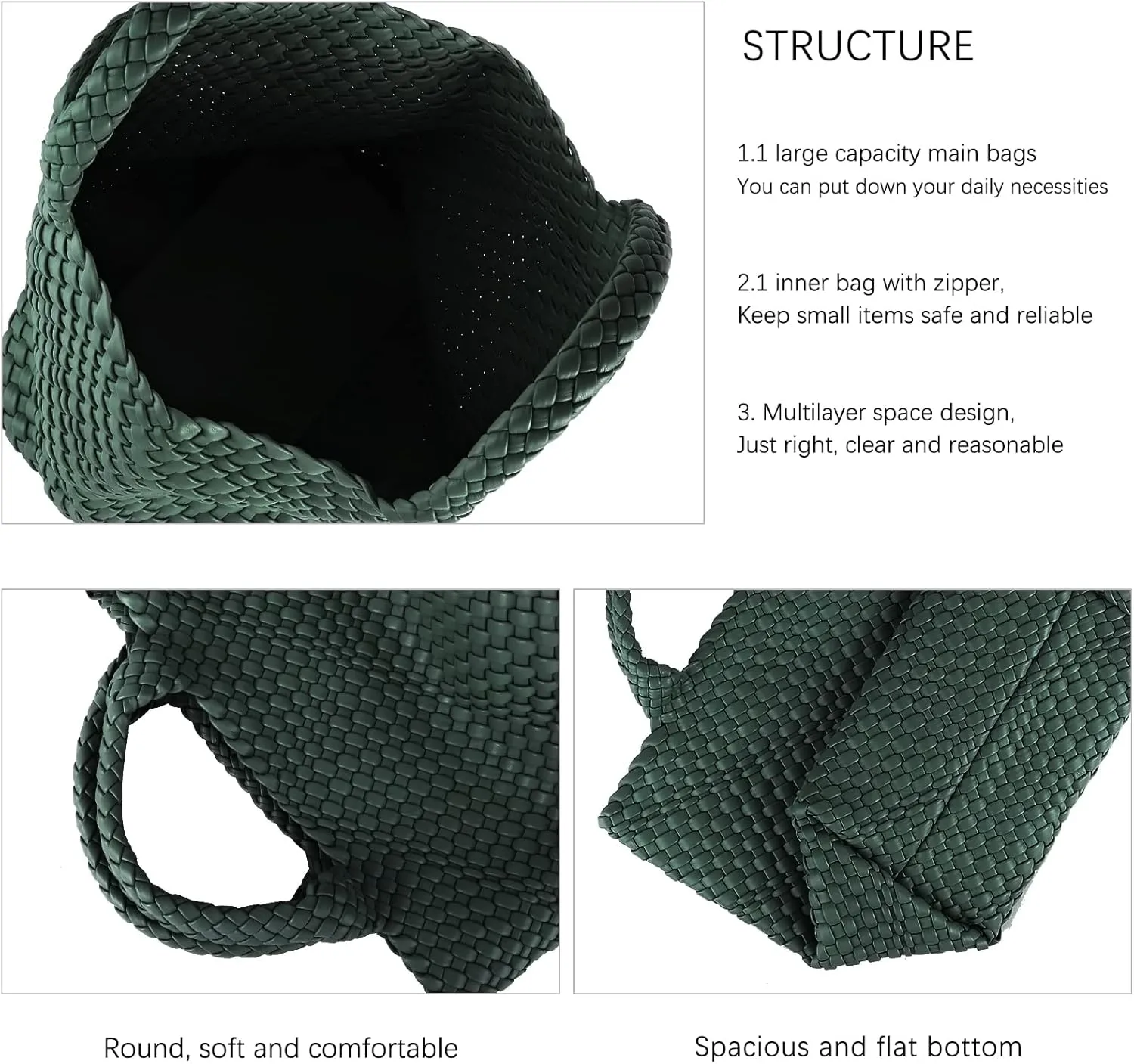 Woven Vegan Leather Handmade Tote for Women - Summer Beach Travel Hand Bag, Purse, Satchel Handbag