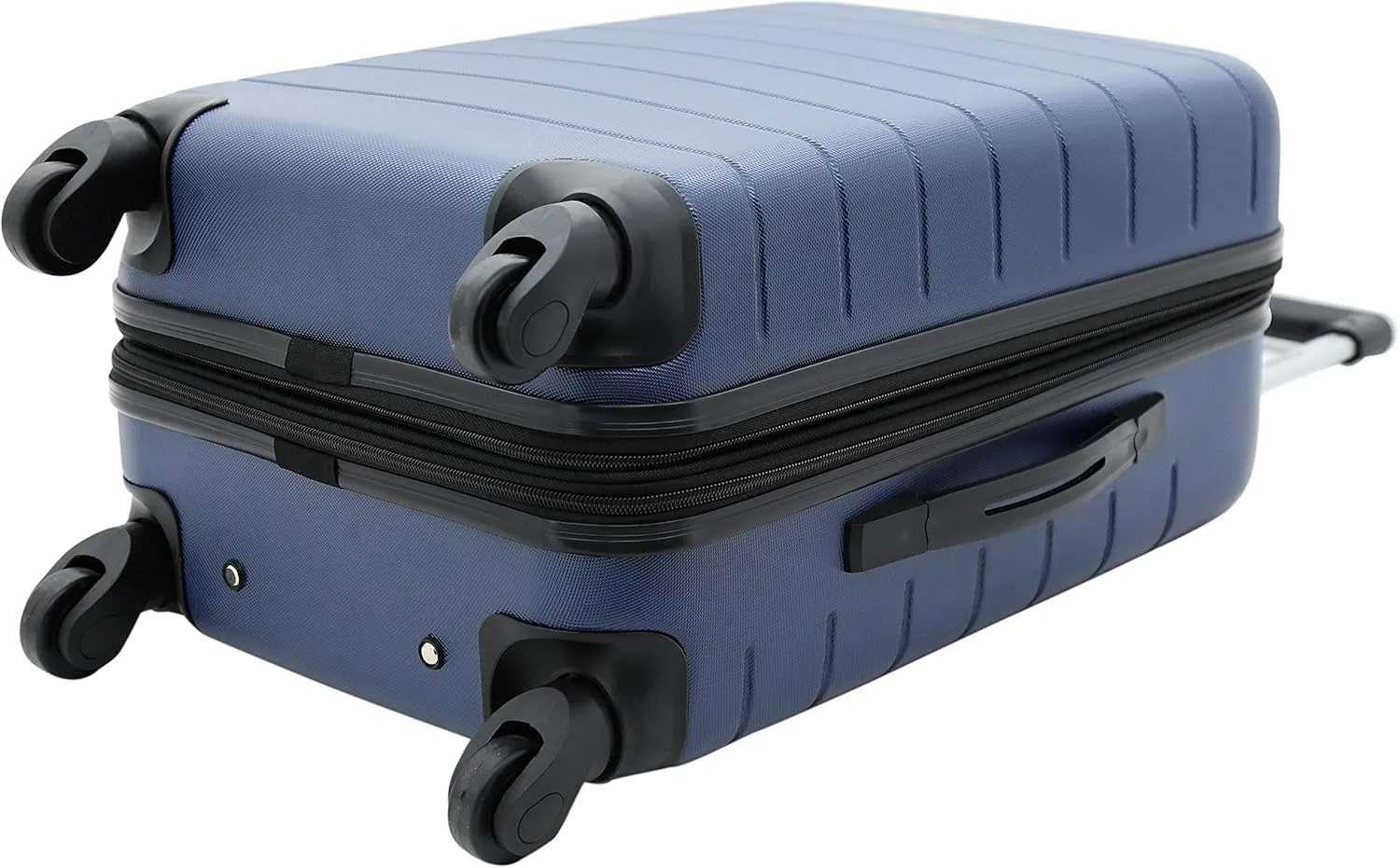 Wrangler Smart Luggage Set with Cup Holder and USB Port, Navy Blue, 20-Inch Carry-On