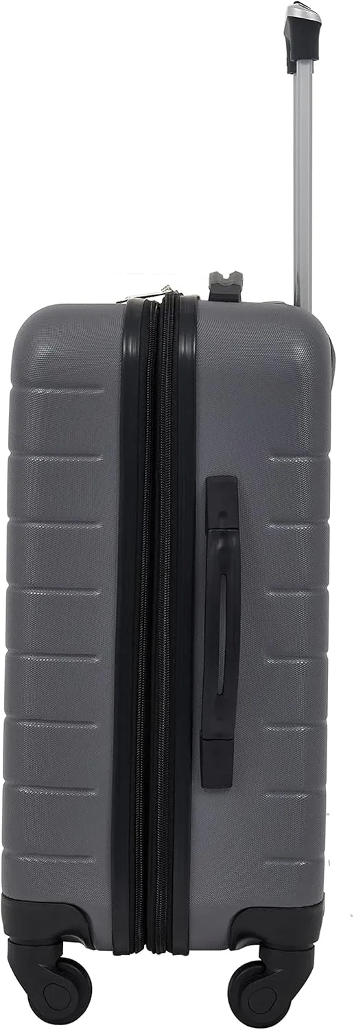 Wrangler Smart Luggage Set with Cup Holder and USB Port, Quiet Shade, 20-Inch Carry-On