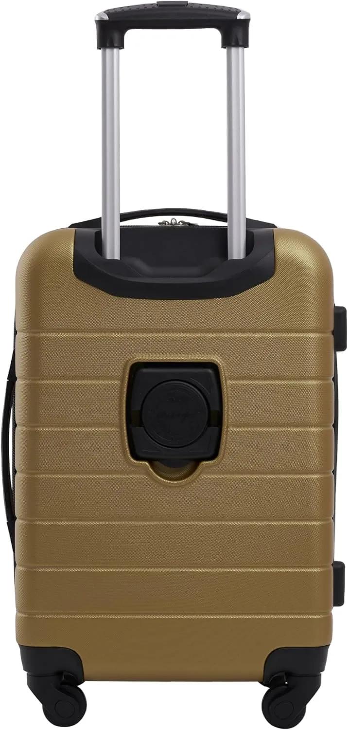 Wrangler Smart Luggage Set with Cup Holder and USB Port, Wood Thrush, 2 Piece