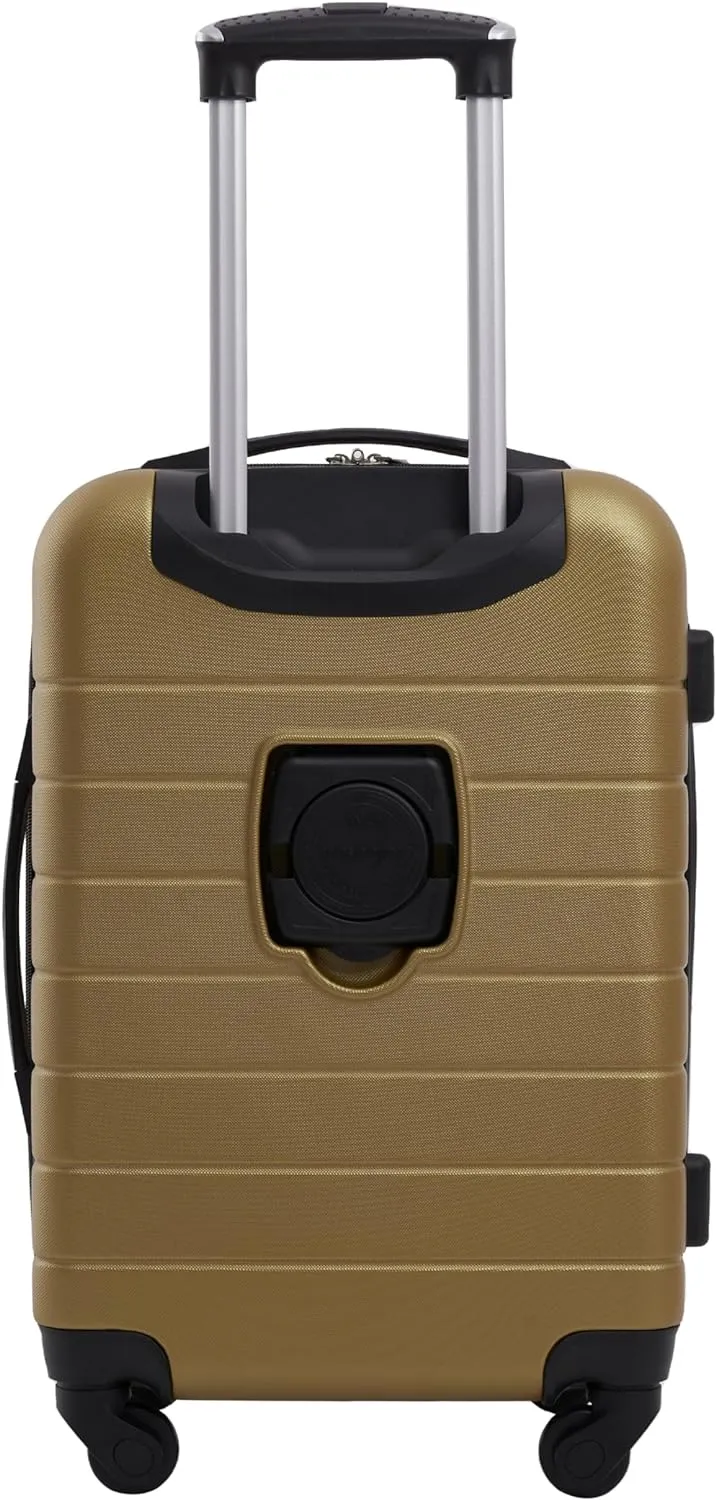 Wrangler Smart Luggage Set with Cup Holder and USB Port, Wood Thrush, 2 Piece