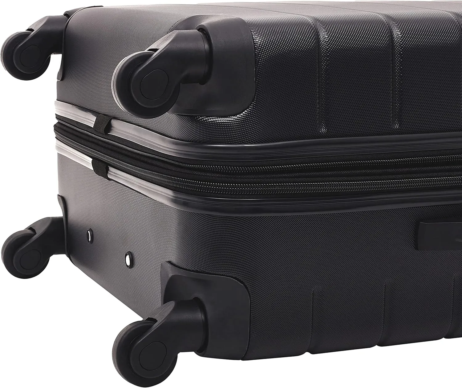 Wrangler Smart Luggage Set with Cup Holder, USB Port and Phone Holder, Black, 2 Piece Set