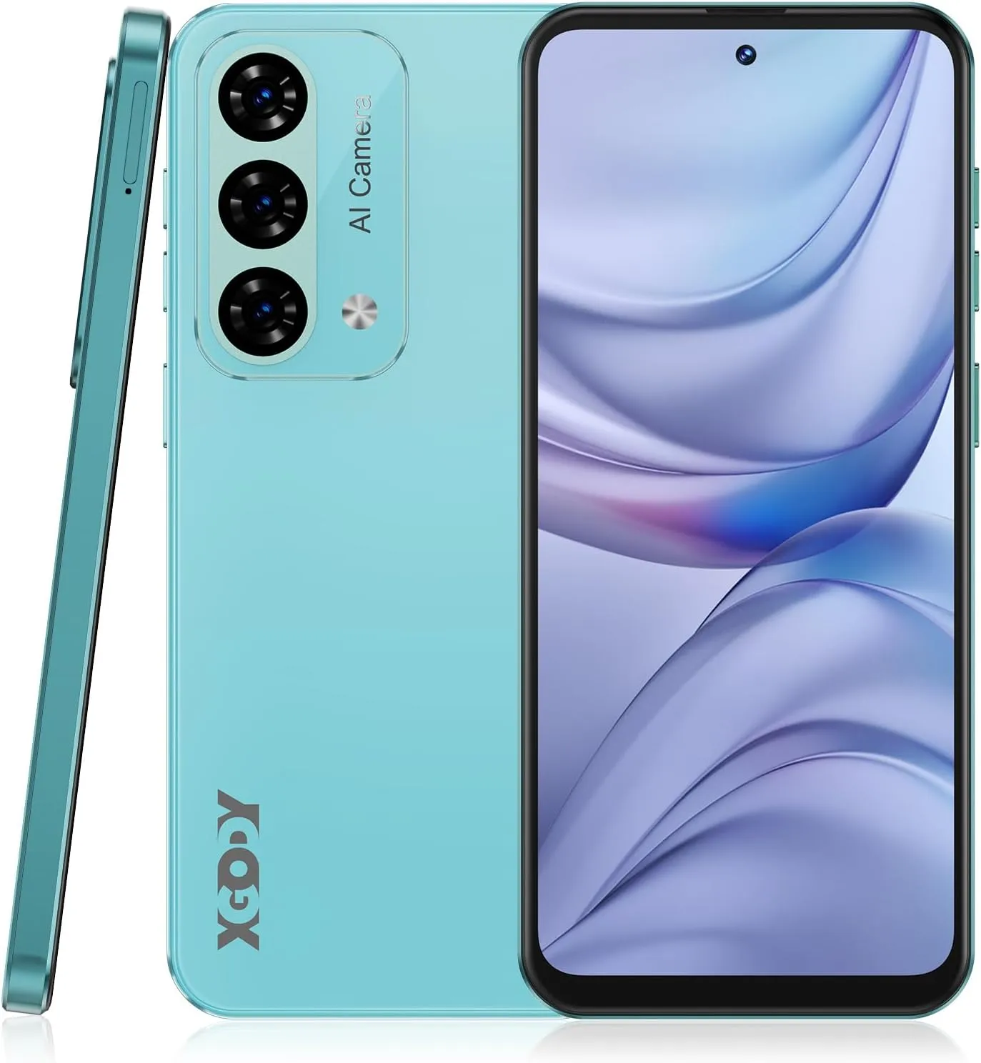 Xgody Unlock Phone Mate 60,6.79 Inch HD  Screen Smartphone,4G Dual SIM Cheap Mobile Phones 4GB  128GB Expanded 512G 5280mAh 21MP Camera T-Mobile Android Phone with Finger&Face Unlock Hint Blue