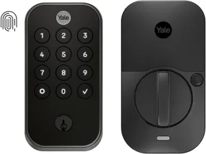 Yale Assure Lock 2 Touch Deadbolt, Black Suede Entry Door Lock with Touch Digital Keypad Keypad and Fingerprint Scanner and Back-Up Key, (No Wi-Fi), YRD410-F-BLE-BSP