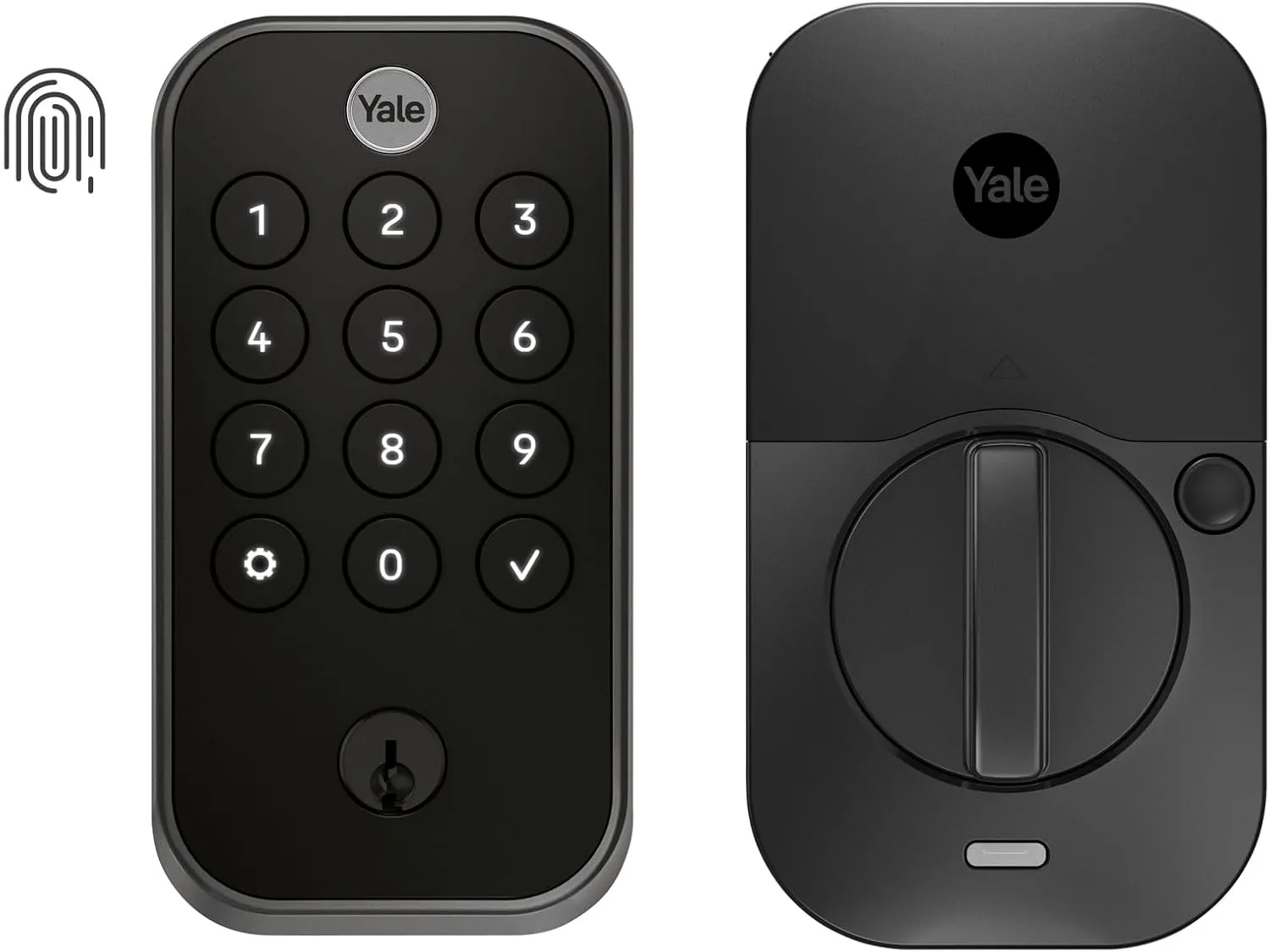 Yale Assure Lock 2 Touch Deadbolt, Black Suede Entry Door Lock with Touch Digital Keypad Keypad and Fingerprint Scanner and Back-Up Key, (No Wi-Fi), YRD410-F-BLE-BSP