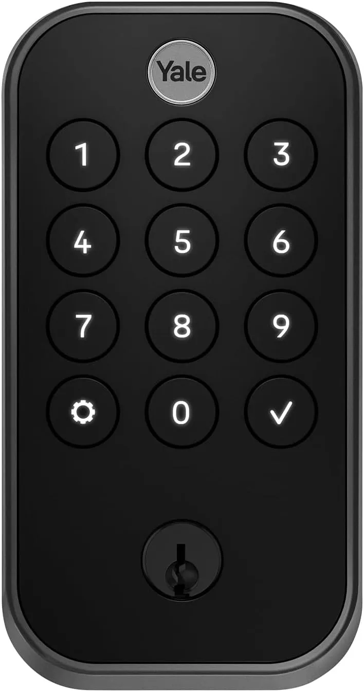 Yale Assure Lock 2 Touch Deadbolt, Black Suede Entry Door Lock with Touch Digital Keypad Keypad and Fingerprint Scanner and Back-Up Key, (No Wi-Fi), YRD410-F-BLE-BSP