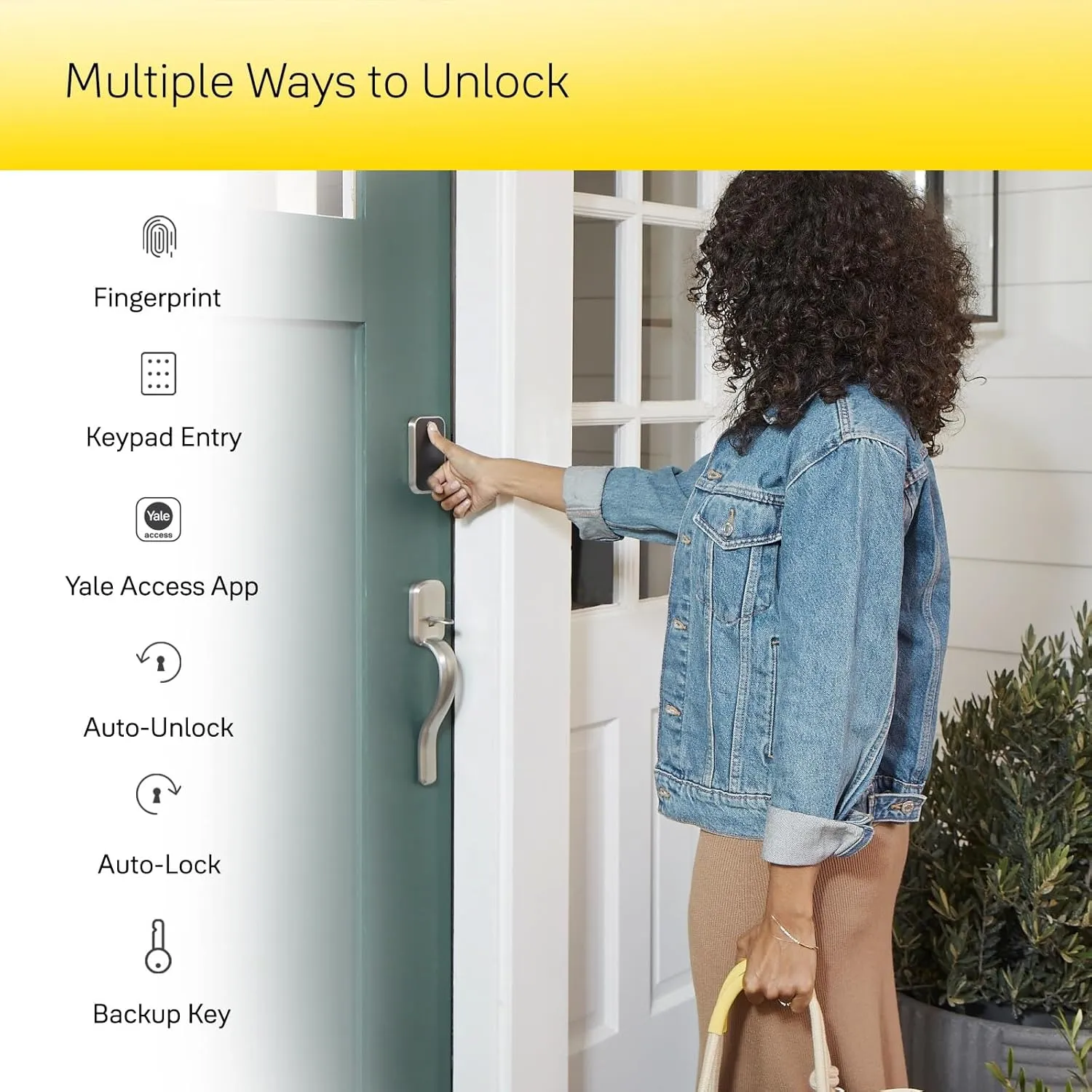 Yale Assure Lock 2 Touch Deadbolt, Black Suede Entry Door Lock with Touch Digital Keypad Keypad and Fingerprint Scanner and Back-Up Key, (No Wi-Fi), YRD410-F-BLE-BSP