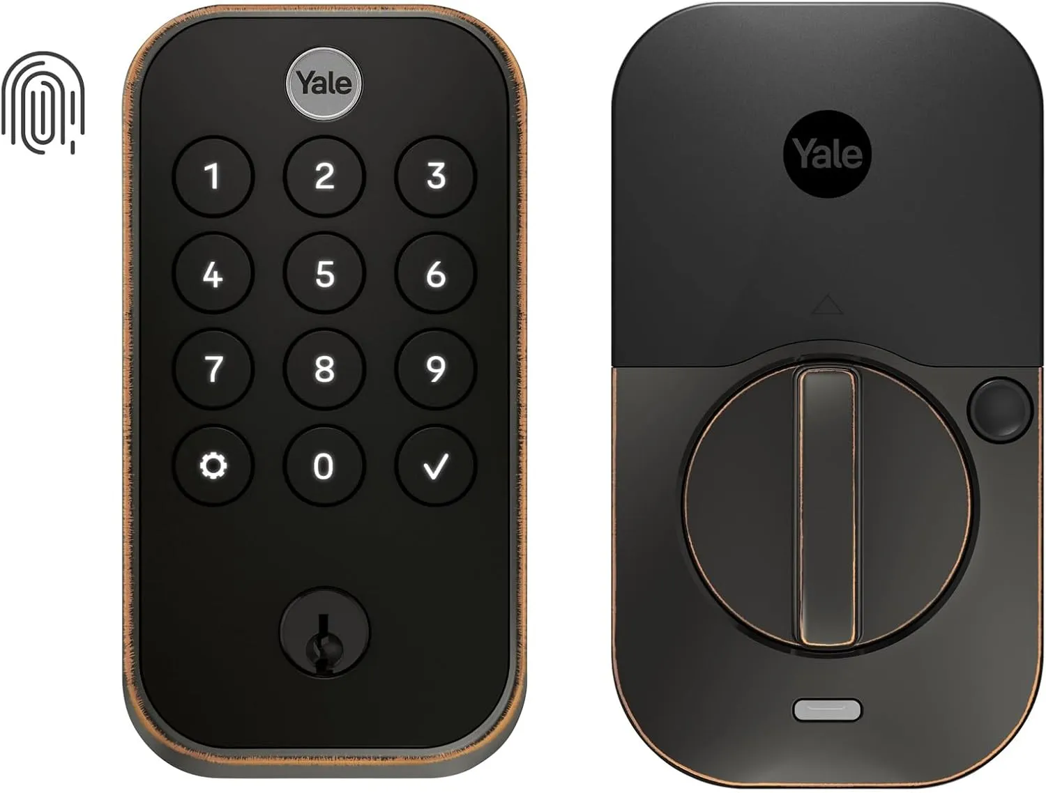 Yale Assure Lock 2 Touch Deadbolt, Oil Rubbed Bronze Entry Door Lock with Touch Digital Keypad Keypad and Fingerprint Scanner with Back-Up Key, (No Wi-Fi), YRD410-F-BLE-0BP
