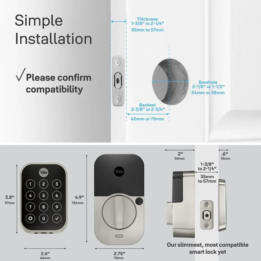 Yale Assure Lock 2 Touch Deadbolt, Oil Rubbed Bronze Keyless Entry Door Lock with Touch Digital Keypad and Fingerprint Scanner, (No Wi-Fi), YRD450-F-BLE-0BP