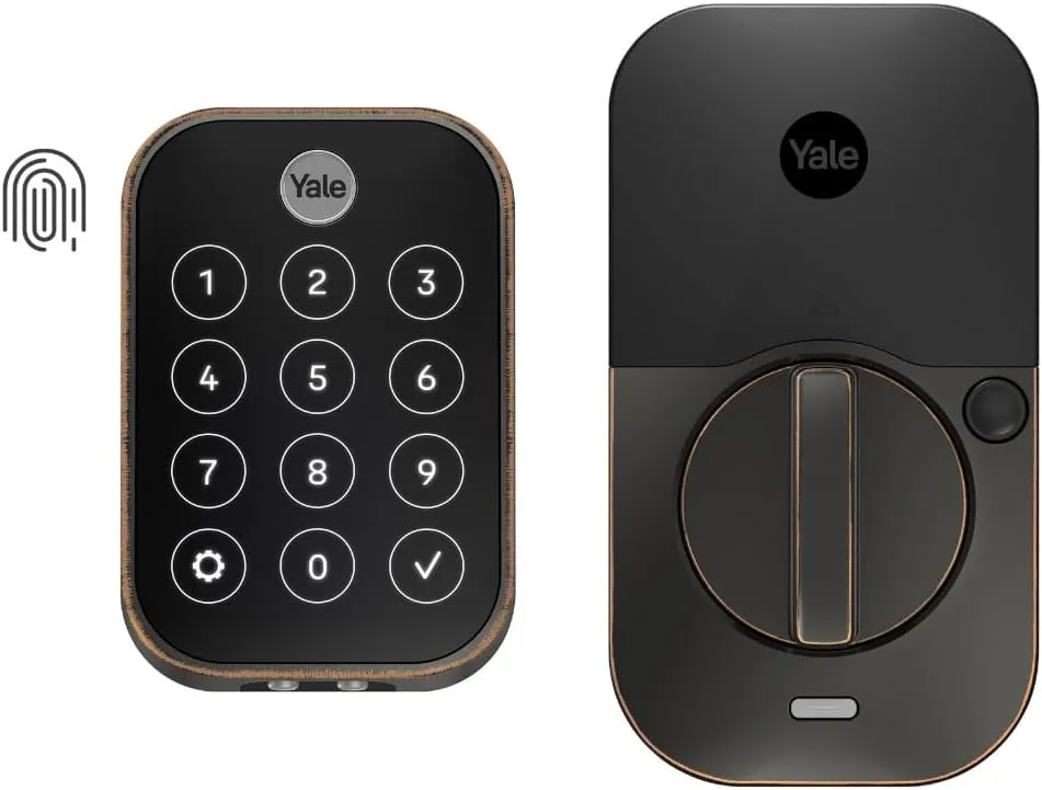 Yale Assure Lock 2 Touch Deadbolt, Oil Rubbed Bronze Keyless Entry Door Lock with Touch Digital Keypad and Fingerprint Scanner, (No Wi-Fi), YRD450-F-BLE-0BP