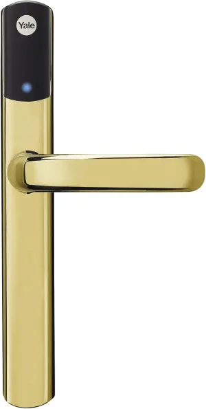 Yale SD-L1000-PB Conexis L1 Smart Keyless Door Handle for Home Security, Remote Lock/Unlock, App Control, Key Card and Phone Tag Included, Polished Brass Finish [BSI Approved]