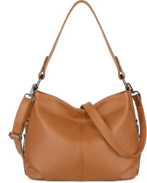 YALUXE Genuine Leather Shoulder Bags Stylish Hobo Handbags Purses Crossbody Bags for Women