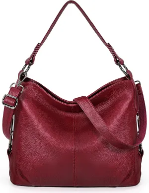 YALUXE Genuine Leather Shoulder Bags Stylish Hobo Handbags Purses Crossbody Bags for Women