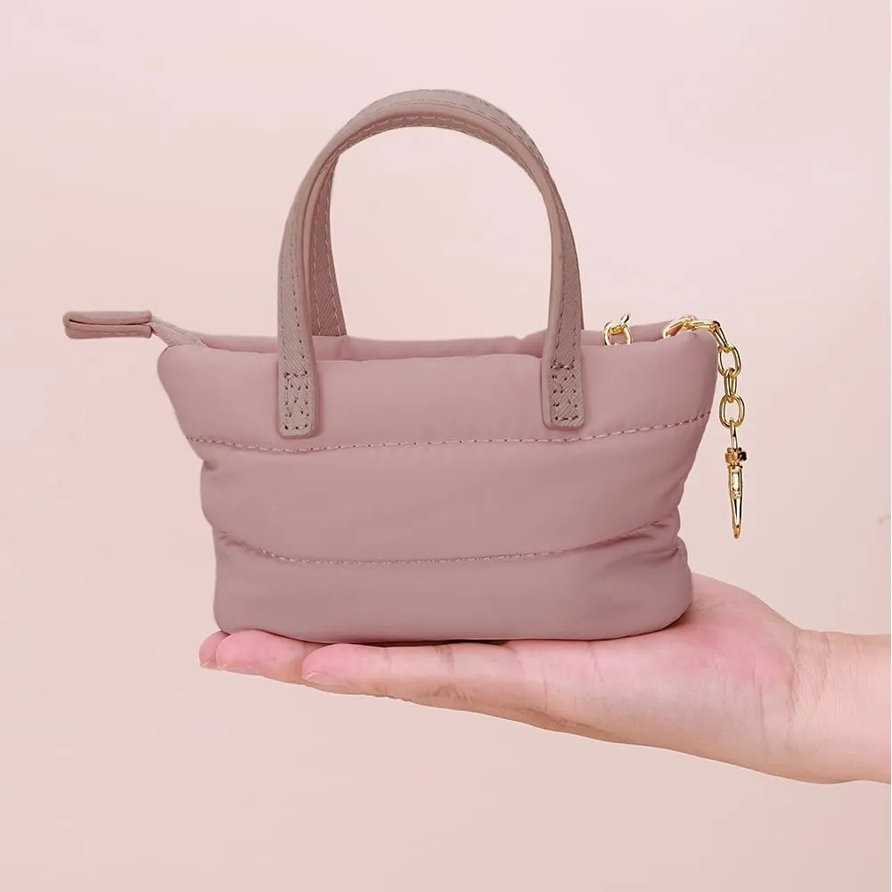 YFGBCX Mini Makeup Bag Puffy Cosmetic Bag Keychain Pouch Bag for Mini Makeup Kit Cute Lipstick Pouch Coin Purse