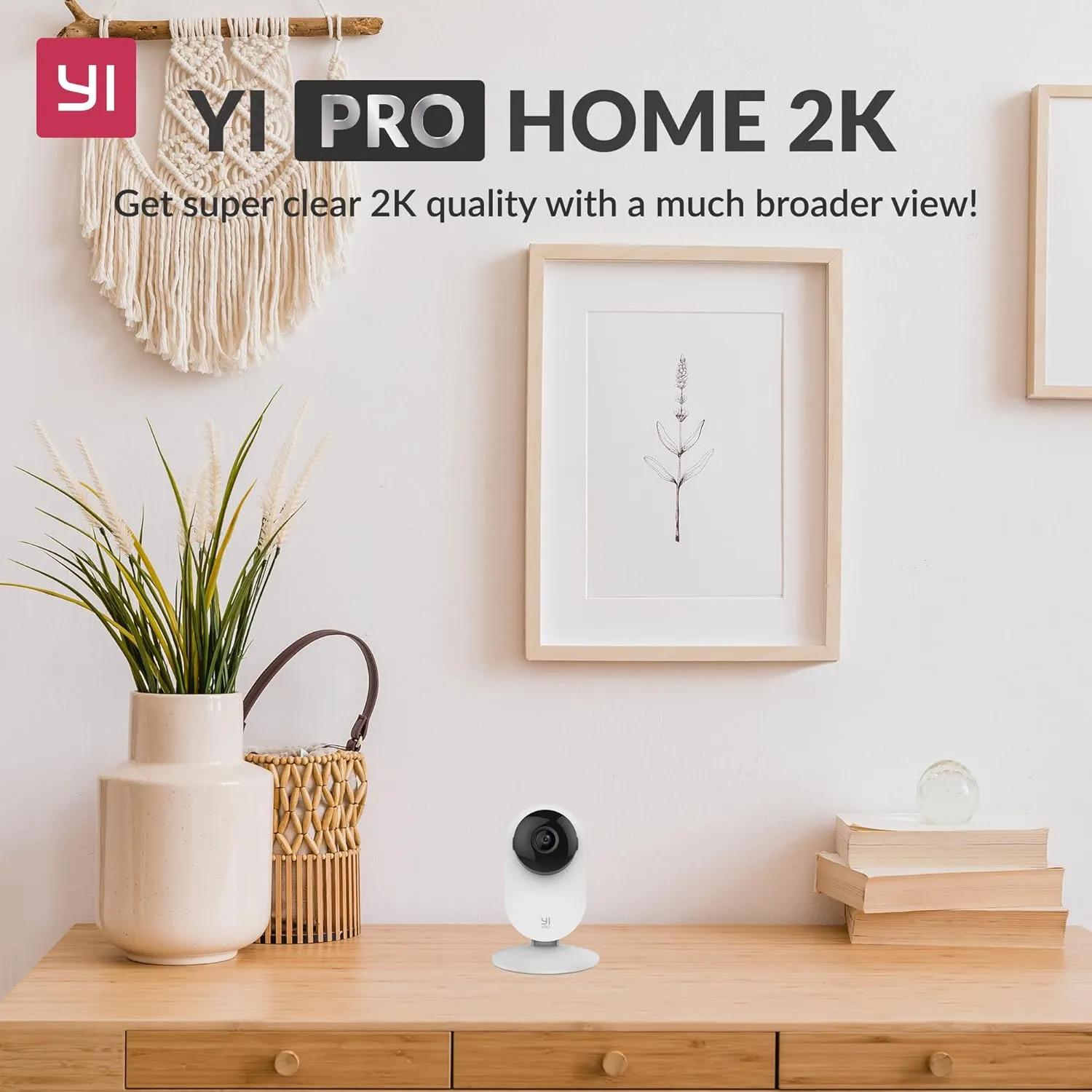 YI 2K 3MP Home Security Camera, Indoor Camera with Person, Vehicle, Animal Detection, Phone App for Baby, Pet, Dog, Monitoring, Compatible with Alexa