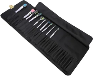 Yinhing Makeup Brush Travel Case, Makeup Brush Rolling Case Pouch Holder Cosmetic Bag, Portable Make Up Brush Organizer Rolling Bag - 28 Pockets, No Brushes(#2)
