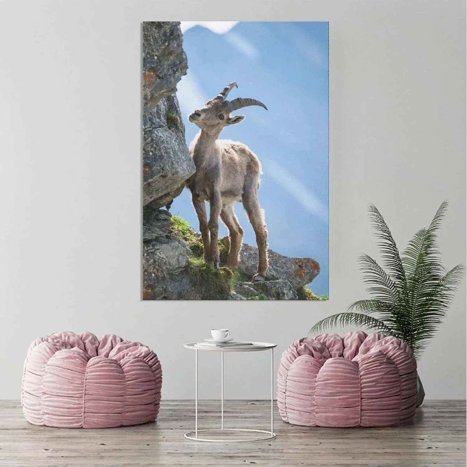 Young Alpine Ibex Rock Room Aesthetics Posters Canvas Posters Bedroom Decoration Sports Office Decoration Gifts Wall Art Decoration Printing Posters 20x30inchs(50x75cm)