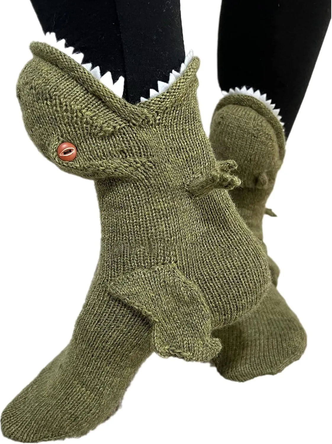 Yuemengxuan Knitted Crocodile Socks 3D Animal Socks Novelty Knitting Shark Fish Socks Fun Christmas Gift to Kids Adults